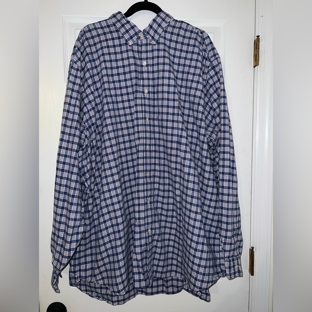 Ralph Lauren Navy and White Plaid Shirt